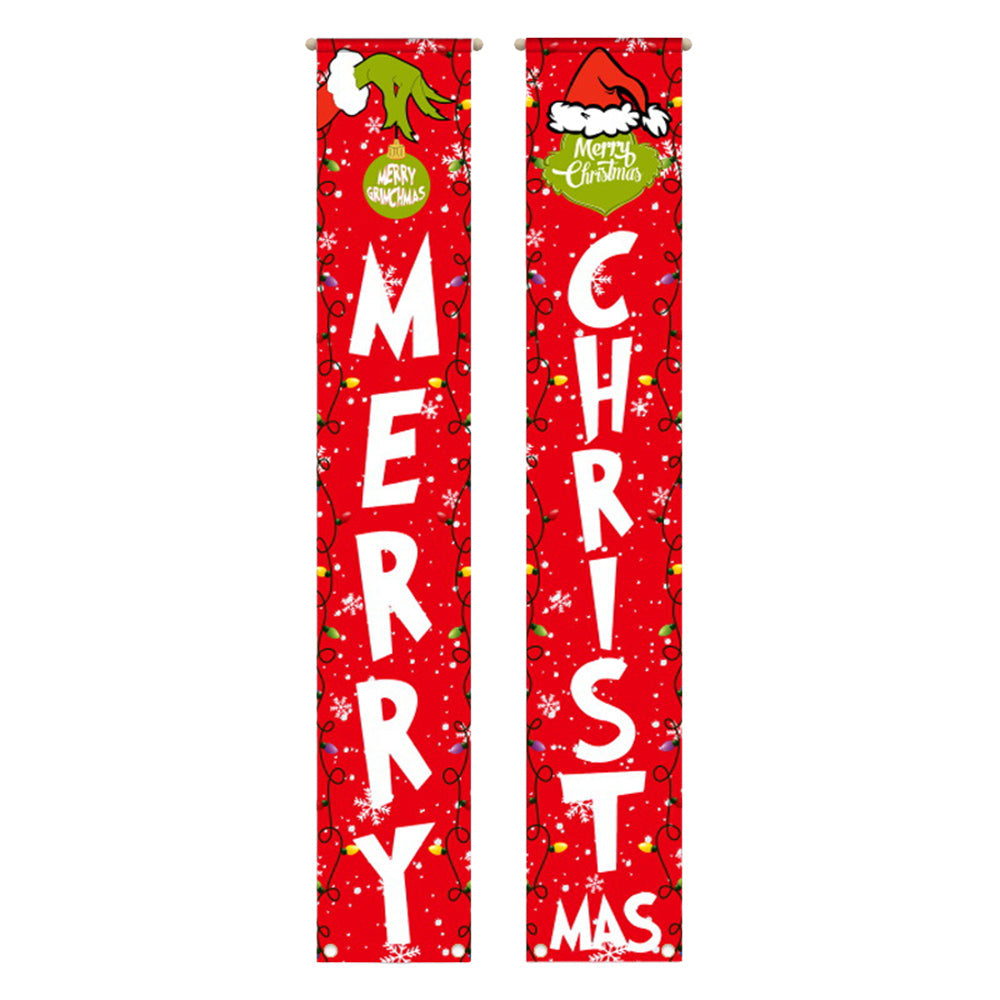 Christmas Banner Sign Xmas Door Banner Wall Hanging Party Decoration Style 2