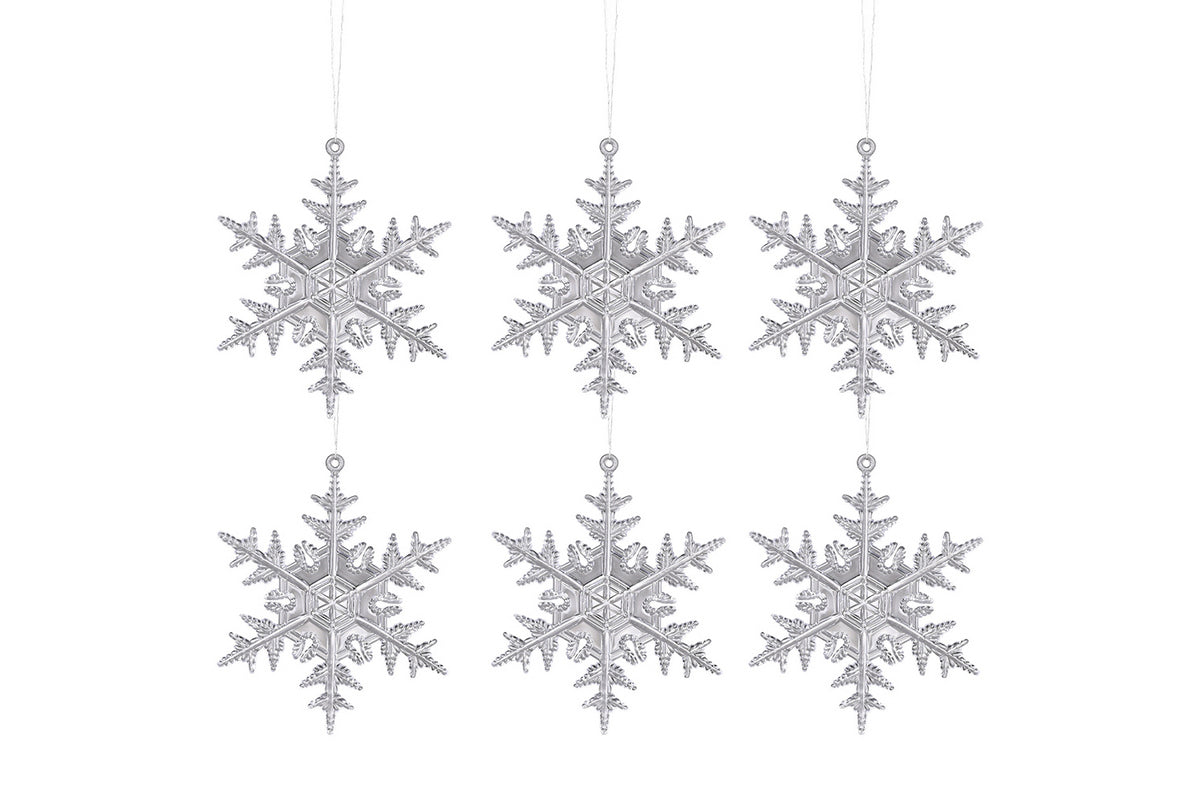 6Pcs Reusable Christmas Tree Hanging Decoration Sparkling Hanging Snowflake And Icicle Drop Ornaments-Snowflake Pendant