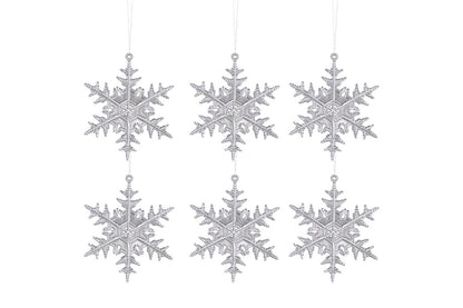 6Pcs Reusable Christmas Tree Hanging Decoration Sparkling Hanging Snowflake And Icicle Drop Ornaments-Snowflake Pendant