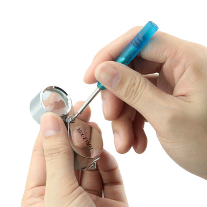 Set of 2Pack Pocket Jewellers Eye Loupe Magnifier Jewelry Magnifying Glass 30x 21mm