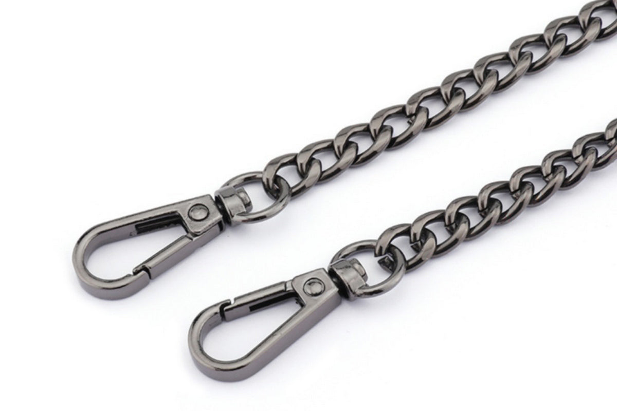 120cm Purse Chain Strap PU Leather Crossbody Shoulder Bag Replacement Straps-Black