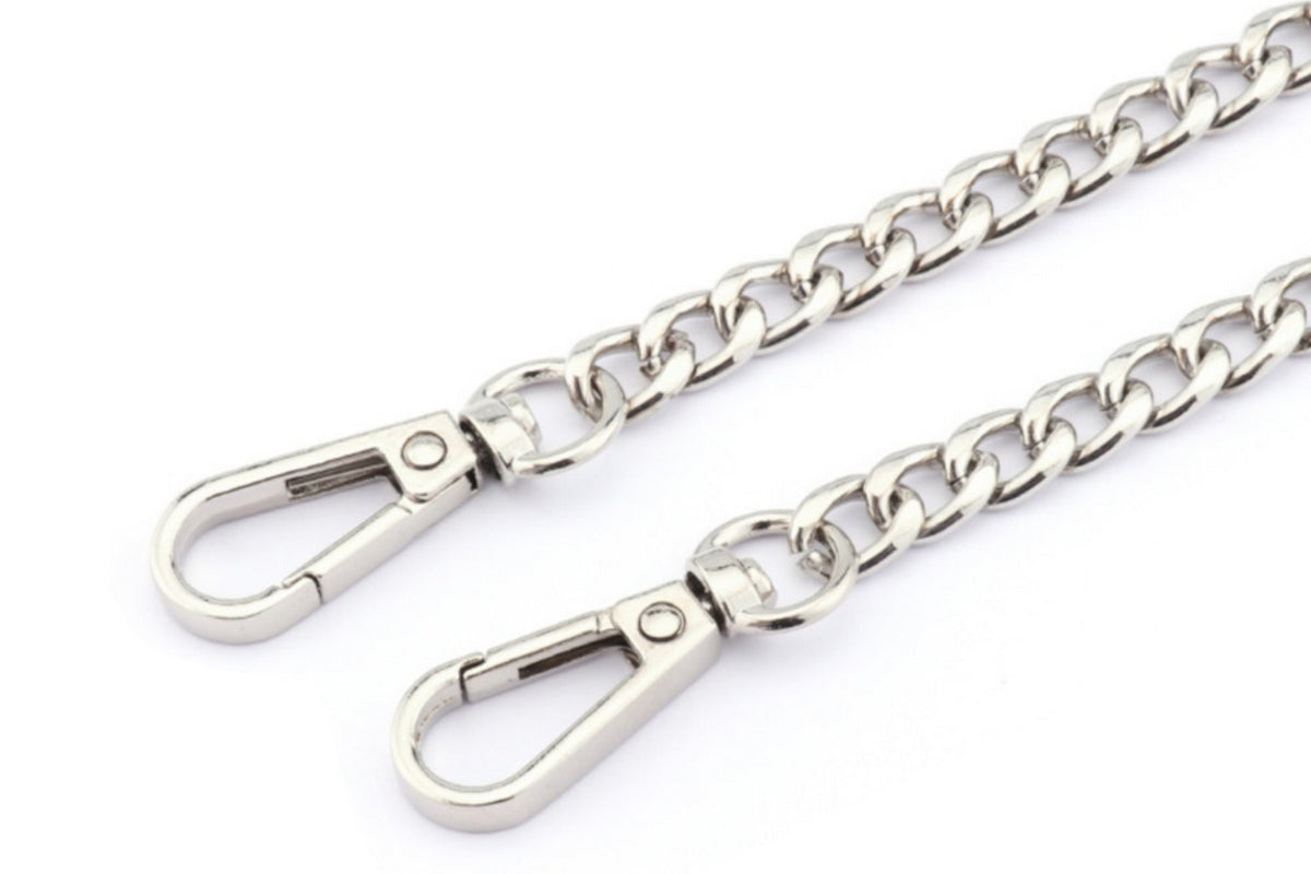 120cm Purse Chain Strap PU Leather Crossbody Shoulder Bag Replacement Straps-Silver