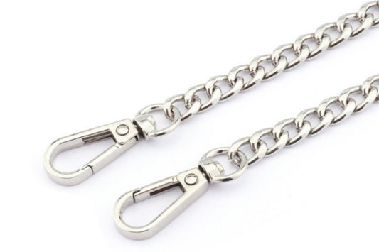 120cm Purse Chain Strap PU Leather Crossbody Shoulder Bag Replacement Straps-Silver