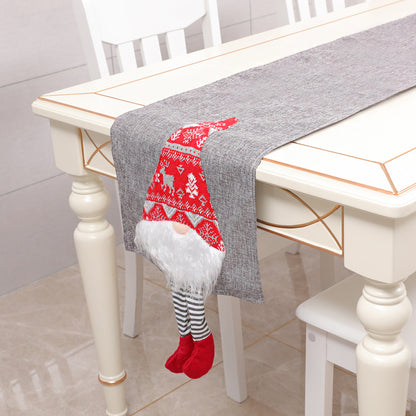 Christmas Table Runner Long Seasonal Winter Xmas Party Home Kitchen Dining Room Decor -Grey