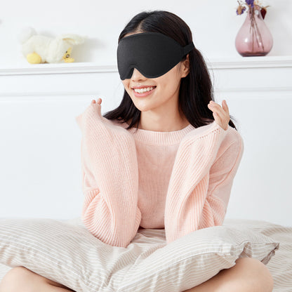 Travel Sleep Eye Mask Soft 3D Deep Contoured Eye Covers Sleeping Blindfold -Black