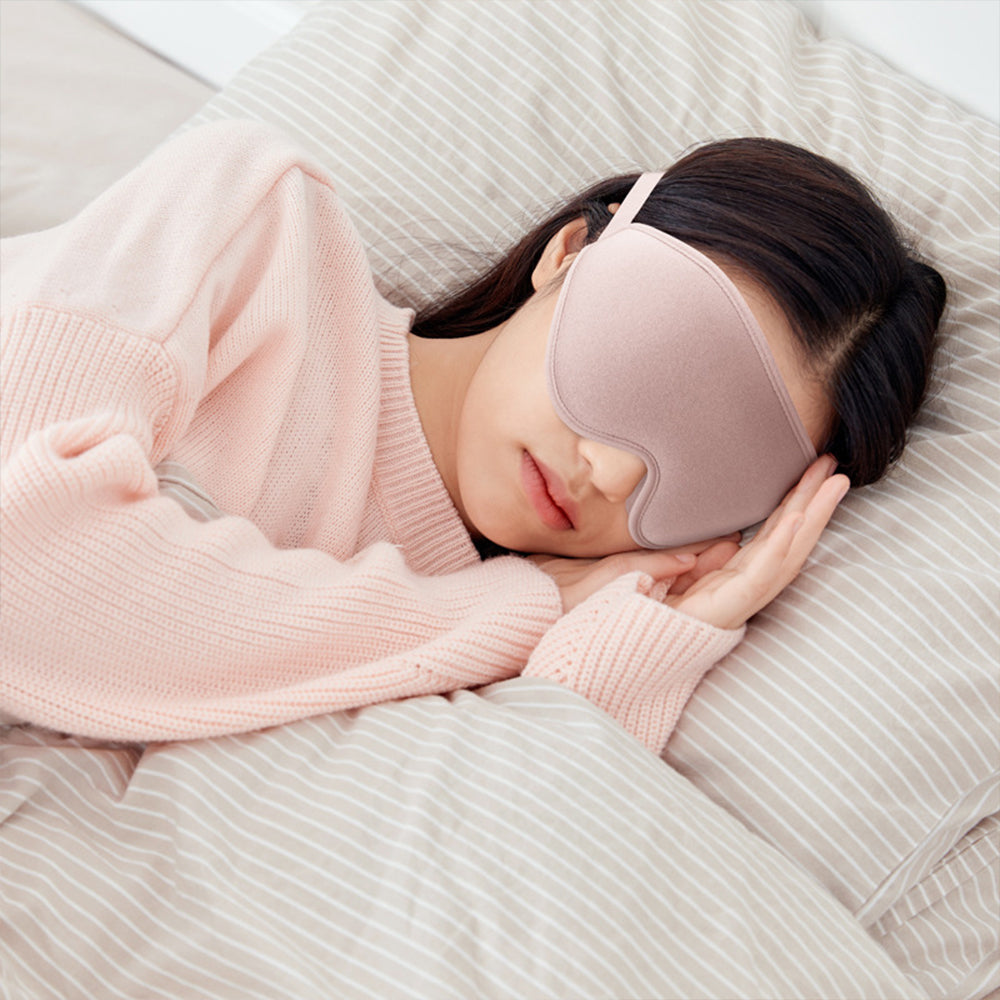 2Pcs Travel Sleep Eye Mask Soft 3D Deep Contoured Eye Covers Sleeping Blindfold -Pink