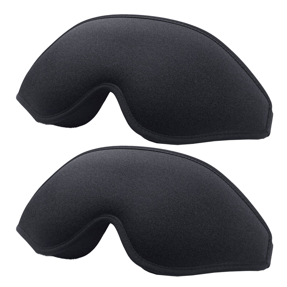 2Pcs Travel Sleep Eye Mask Soft 3D Deep Contoured Eye Covers Sleeping Blindfold -Black
