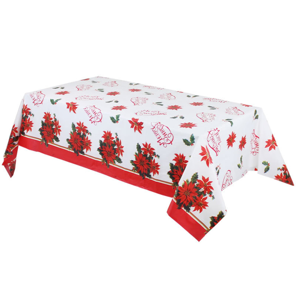 Christmas Disposable Tablecloths Rectangular Snowflake Xmas Table Cloth Covers for Xmas Home Party Decor-Christmas print tablecloth