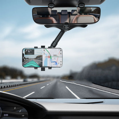 360 Degree Rotatable and Retractable Car Phone Holder Multifunctional Rearview Mirror