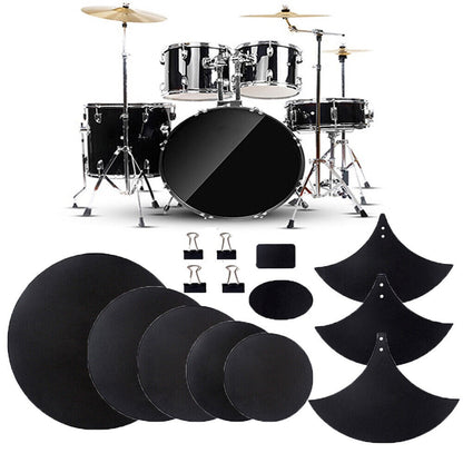 10Pcs Drum Mute Pads Set for Snare and Bass Drum Practice