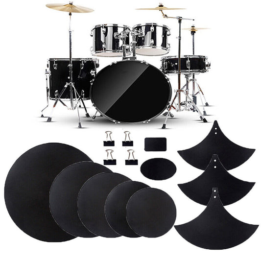 10Pcs Drum Mute Pads Set for Snare and Bass Drum Practice