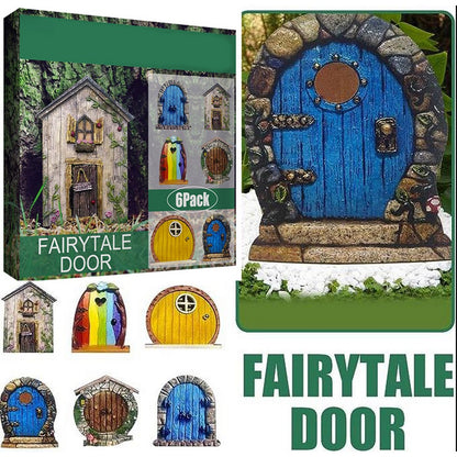 Fairy Door for Tree Decorations Set of 6pcs Mini Fairy Garden Outdoor Decor Accessories -Style 2