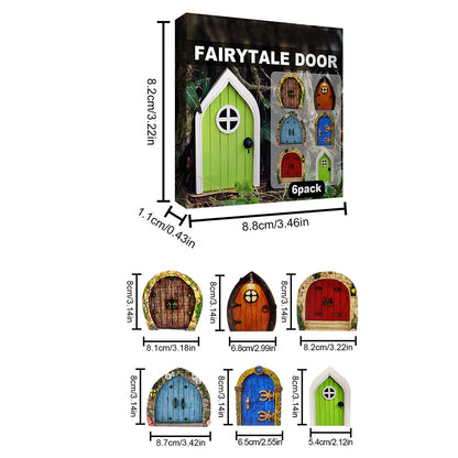Fairy Door for Tree Decorations Set of 6pcs Mini Fairy Garden Outdoor Decor Accessories -Style 1