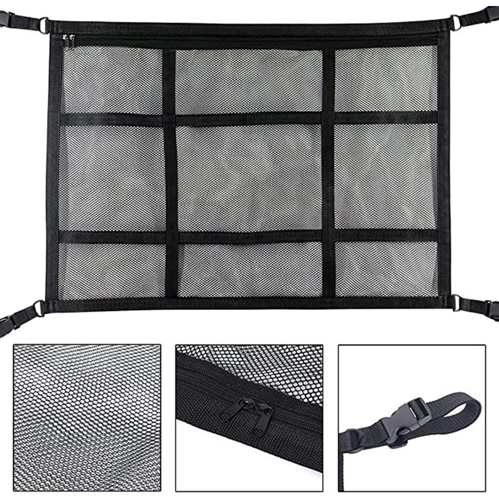 Universal Car Roof Ceiling Cargo Net Mesh Storage Bag Pockets Pouch For SUV Van