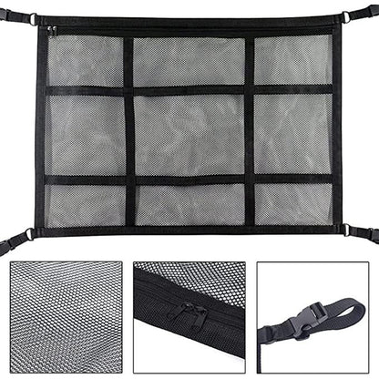 Universal Car Roof Ceiling Cargo Net Mesh Storage Bag Pockets Pouch For SUV Van