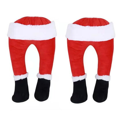 2pcs Christmas Elf Stuffed Legs Christmas Tree Toppers Decorations for Xmas Indoor Outdoor Party Ornaments -Red Leg