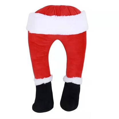 Christmas Elf Stuffed Legs Christmas Tree Toppers Decorations for Xmas Indoor Outdoor Party Ornaments -Red Leg