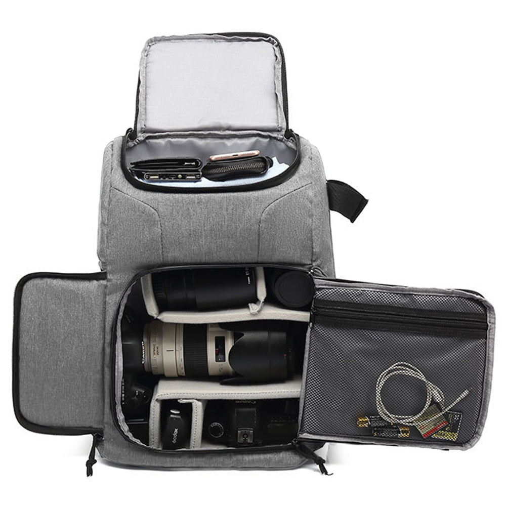 Dslr Camera Backpack for Photography and Laptop Travel Use -Grey