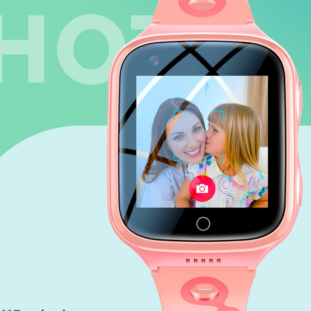 Smart Watch 4G SOS Call Video Chat Children Smartwatches Compatible with Android iOS -Pink