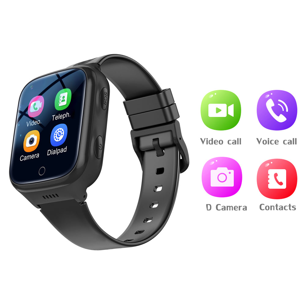 Smart Watch4G SOS Call Video Chat Children Smartwatches Compatible with Android iOS -Black