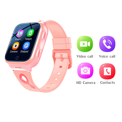 Smart Watch 4G SOS Call Video Chat Children Smartwatches Compatible with Android iOS -Pink