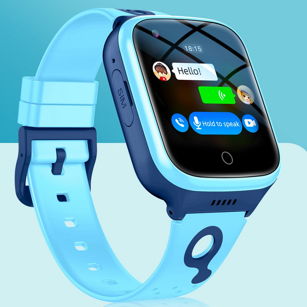 Smart Watch for Kids 4G SOS Call Video Chat Children Smartwatches Compatible with Android iOS -Blue