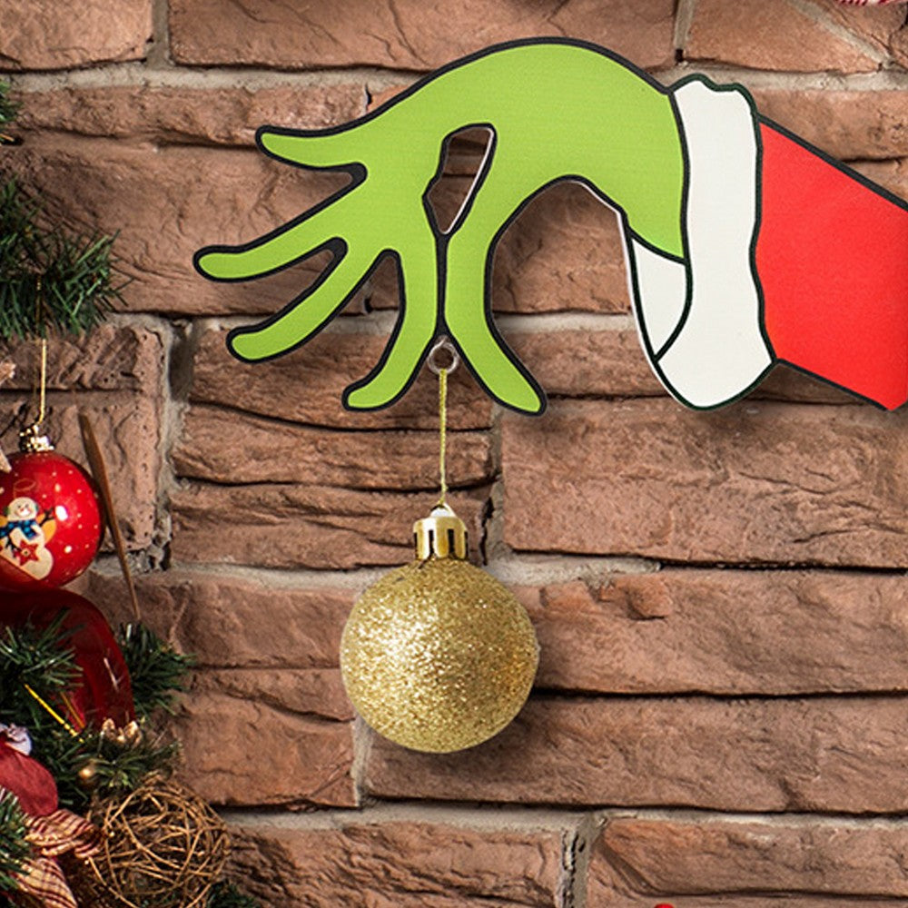 Christmas Grinch Hand Door Ornaments Christmas Door Hanging Sign Xmas Wall Decor