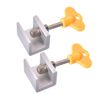 2Pcs Adjustable Sliding Window Locks Door Frame Security Locks with Key