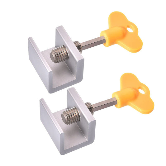 2Pcs Adjustable Sliding Window Locks Door Frame Security Locks with Key