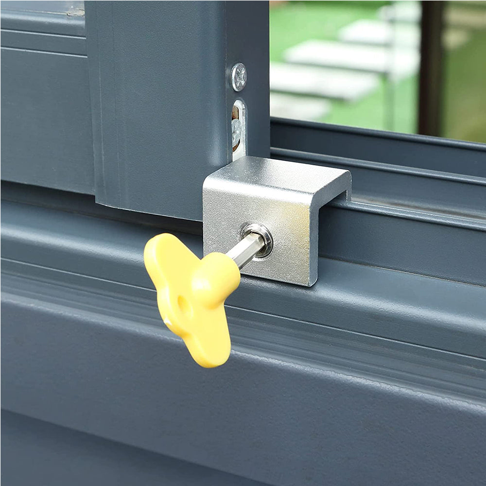 2Pcs Adjustable Sliding Window Locks Door Frame Security Locks with Key