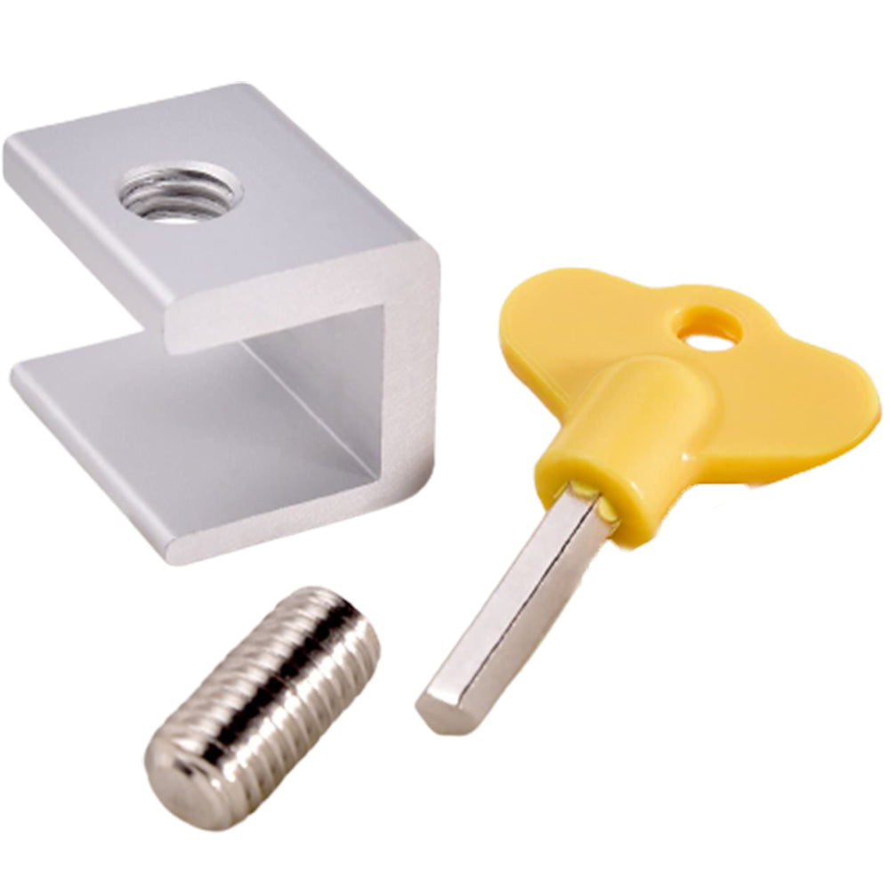 2Pcs Adjustable Sliding Window Locks Door Frame Security Locks with Key