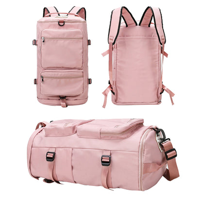 Travel Duffel Backpack Large Sports Gym Bag with Shoe Compartment for Men and Women -Pink