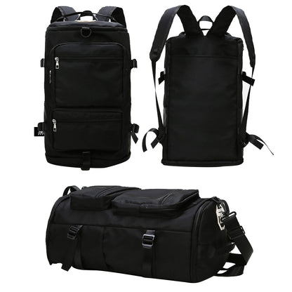 Travel Duffel Backpack Large Sports Gym Bag with Shoe Compartment for Men and Women -Black