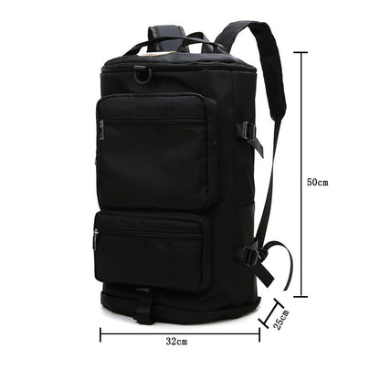 Travel Duffel Backpack Large Sports Gym Bag with Shoe Compartment for Men and Women -Black
