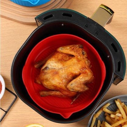 2Pcs Air Fryer Silicone Pot Silicone Liners Red and Blue