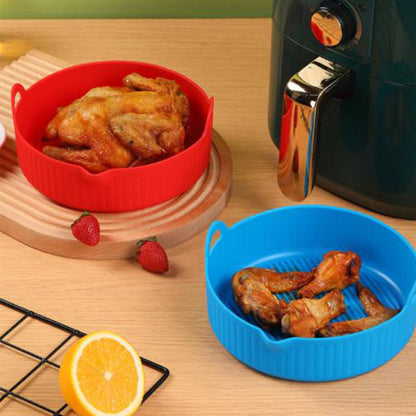 2Pcs Air Fryer Silicone Pot Silicone Liners Red and Blue