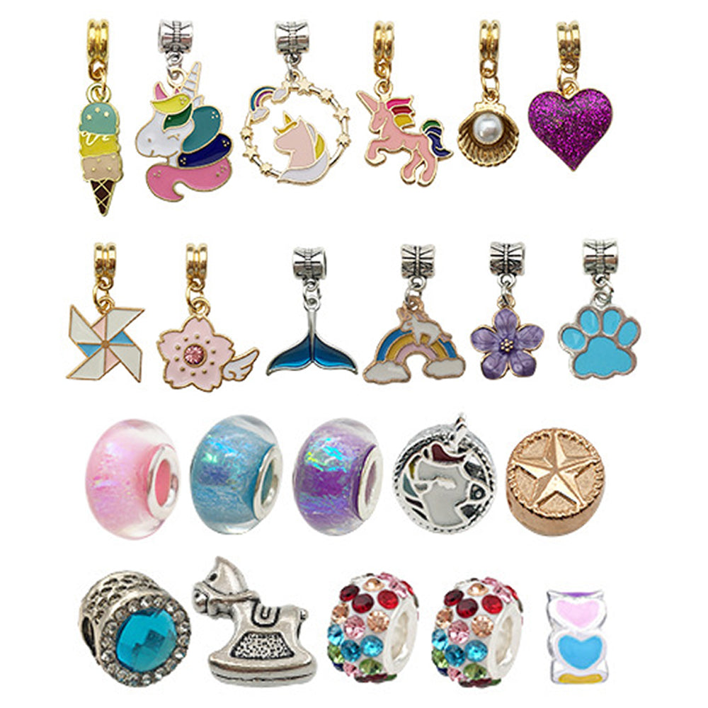 24pcs DIY Christmas Bracelet Advent Calendar Unicorn Christmas Charm Bracelet Set