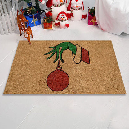 Christmas Door Mat Grinch Hand Welcome Floor Rug Winter Holiday Doormats for Christmas Home Decoration -Style 3