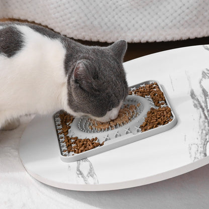 Pet Dog Lick Pad Slow Feeders for Pet Cat Dog-Gray