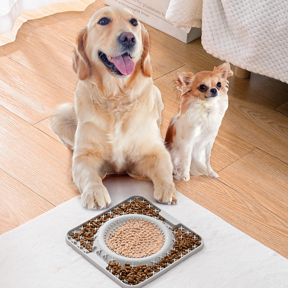 Pet Dog Lick Pad Slow Feeders for Pet Cat Dog-Gray