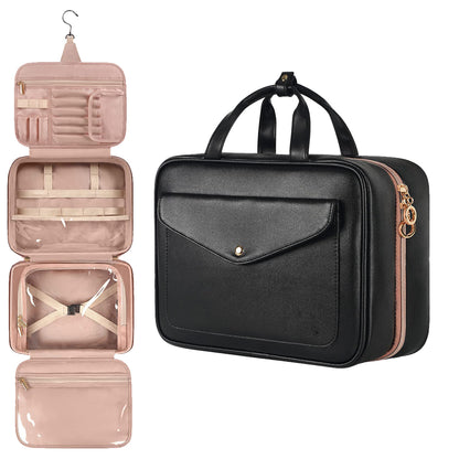 Hanging Travel Toiletry Bag Portable Makeup Organizer Cosmetic Holder -Black