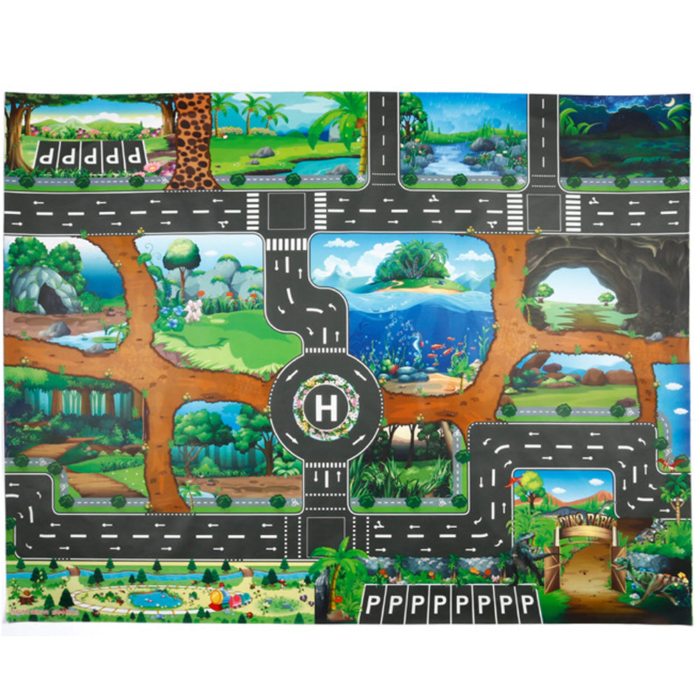 Toy Kid Play Mat Simulation Nordic Parking Lot Traffic Map Game Playing Cars Toy - Style 5