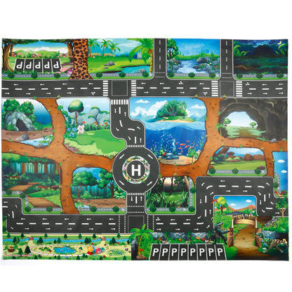 Toy Kid Play Mat Simulation Nordic Parking Lot Traffic Map Game Playing Cars Toy - Style 5