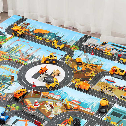 Toy Kids Carpet PlayMat RugRoad Traffic SystemGreat for Playing with Cars and Toys- Style 1