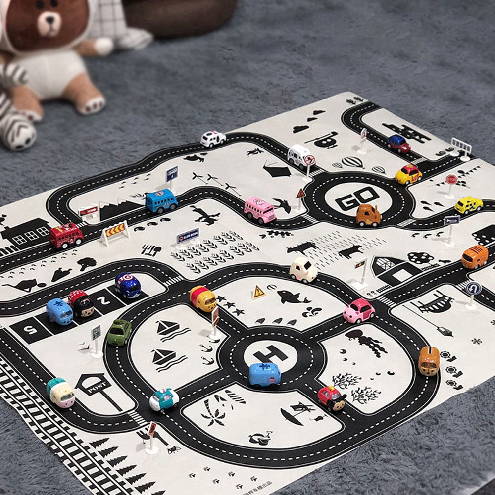 Toy Kids Carpet PlayMat RugRoad Traffic SystemGreat for Playing with Cars and Toys- Style 2