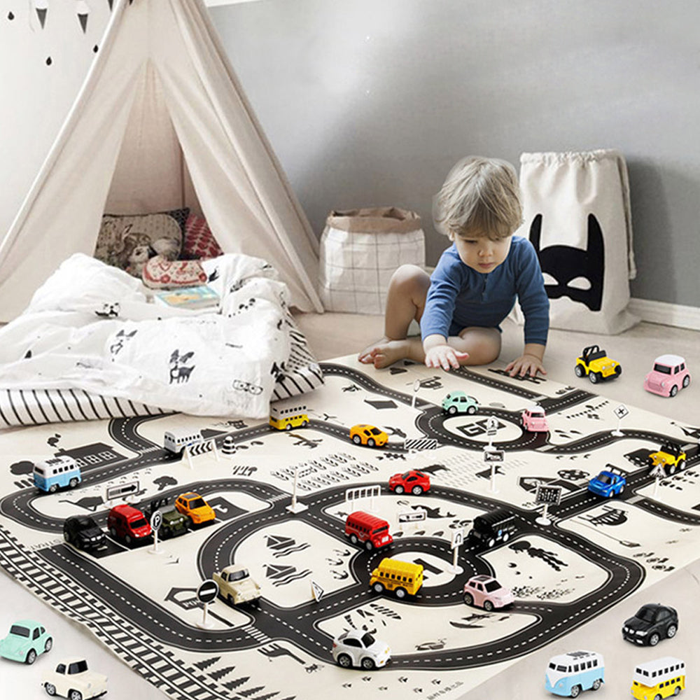 Toy Kids Carpet PlayMat RugRoad Traffic SystemGreat for Playing with Cars and Toys- Style 2