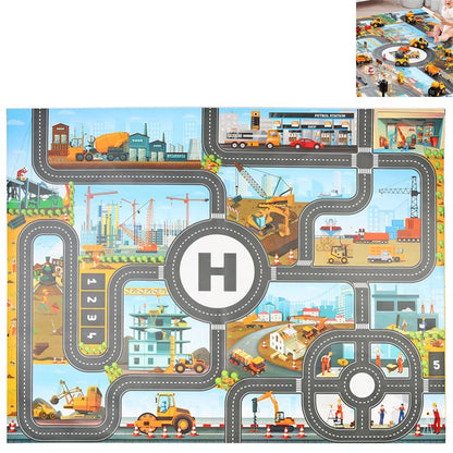 Toy Kids Carpet PlayMat RugRoad Traffic SystemGreat for Playing with Cars and Toys- Style 1