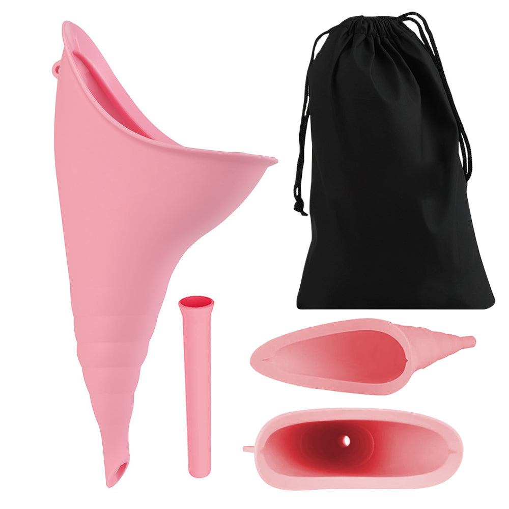 Female Urination Device Portable Urine Cups Standing Up to Pee Funnel for Camping Outdoor Travel-Pink