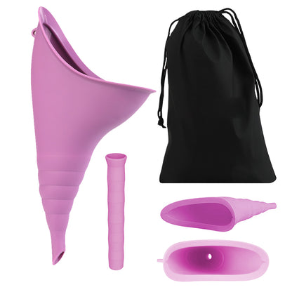 Female Urination Device Portable Urine Cups Standing Up to Pee Funnel for Camping Outdoor Travel-Purple