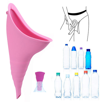 Female Urination Device Portable Urine Cups Standing Up to Pee Funnel for Camping Outdoor Travel-Pink